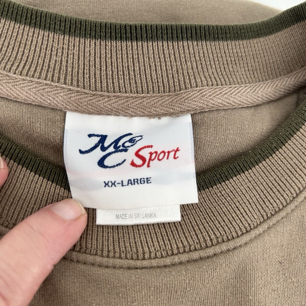 MC Sport Fishing Sweatshirt Mens XXL Bass Embroidered Brown Outdoor Y2K Lodge - Picture 5 of 9